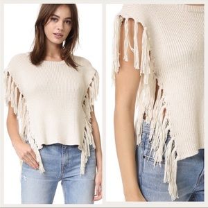 Cupcakes & Cashmere fringed sleeveless sweater